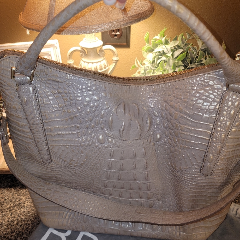 BRAHMIN DUXBURY Pearl color Genuine Leather satchel shoulder/crossbody bag purse